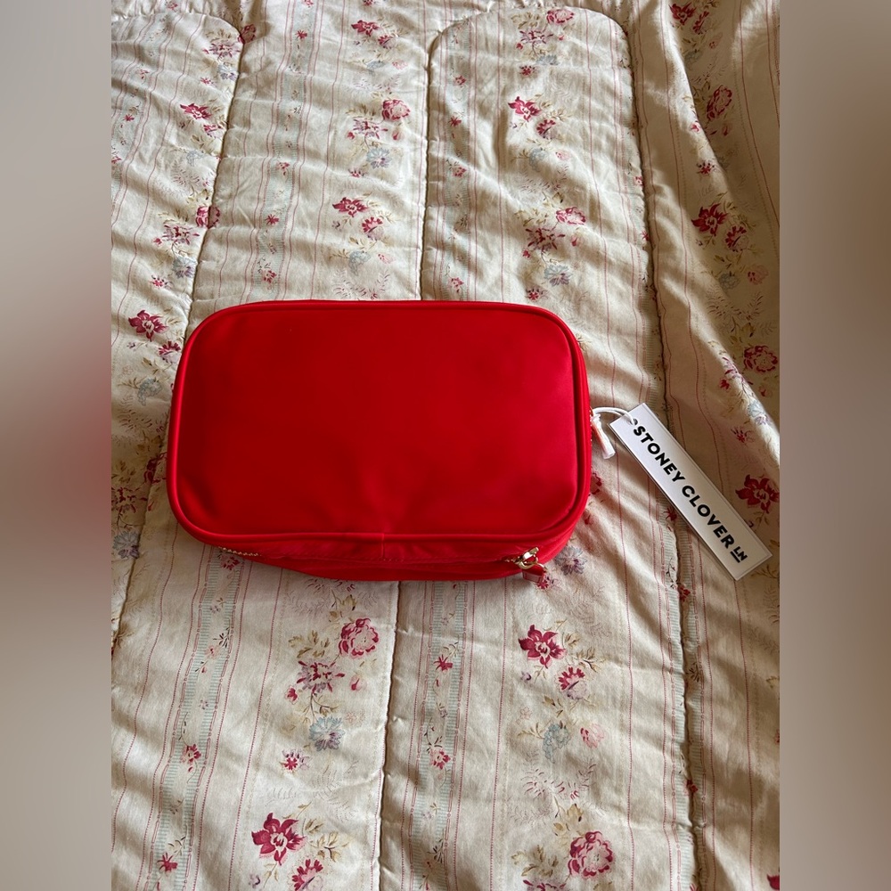 Stoney Clover Lane Tomato Red Double Zip Pouch